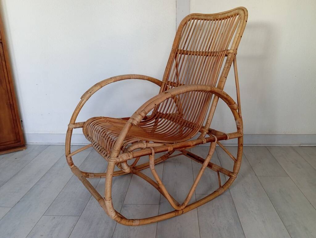 Rattan rocking chair from the 60s