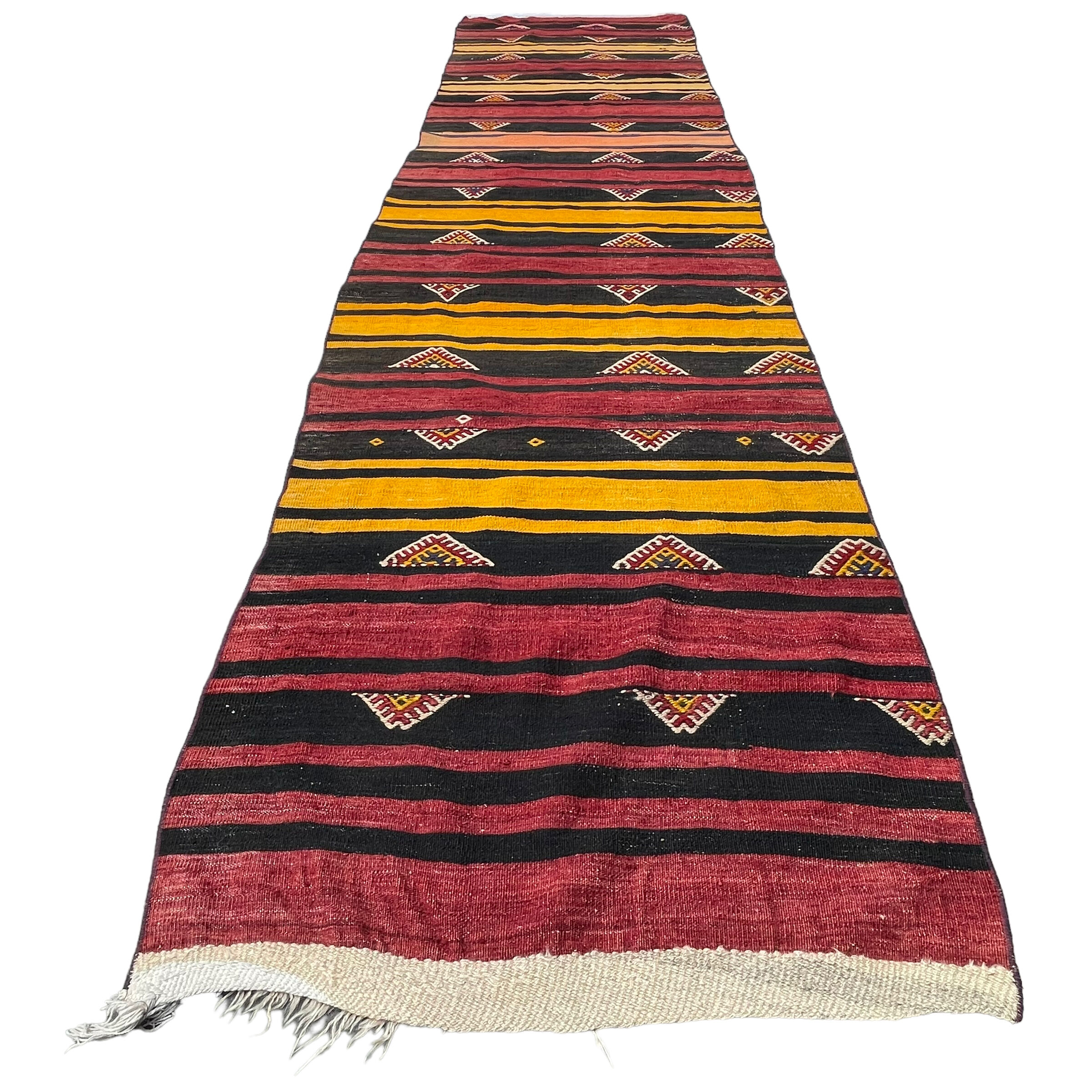 Vintage Turkish Kilim Runner , 340 x 82 cm