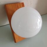 White opaline opaline wall lamp Scandinavian style / vintage 60s-70s