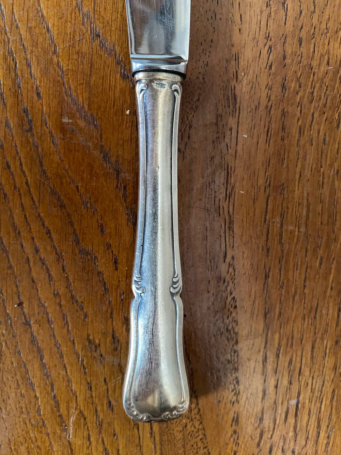 Set of 12 Knives with Silver Metal Handles + Stainless Steel Blades #B339