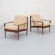 Fauteuil danois PJ56 par Grete Jalk pour Poul Jeppesen années 1960.