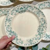 Set of 6 Antique Flat Plates "Figuig" Iron Earth – Longchamp 19th Century
