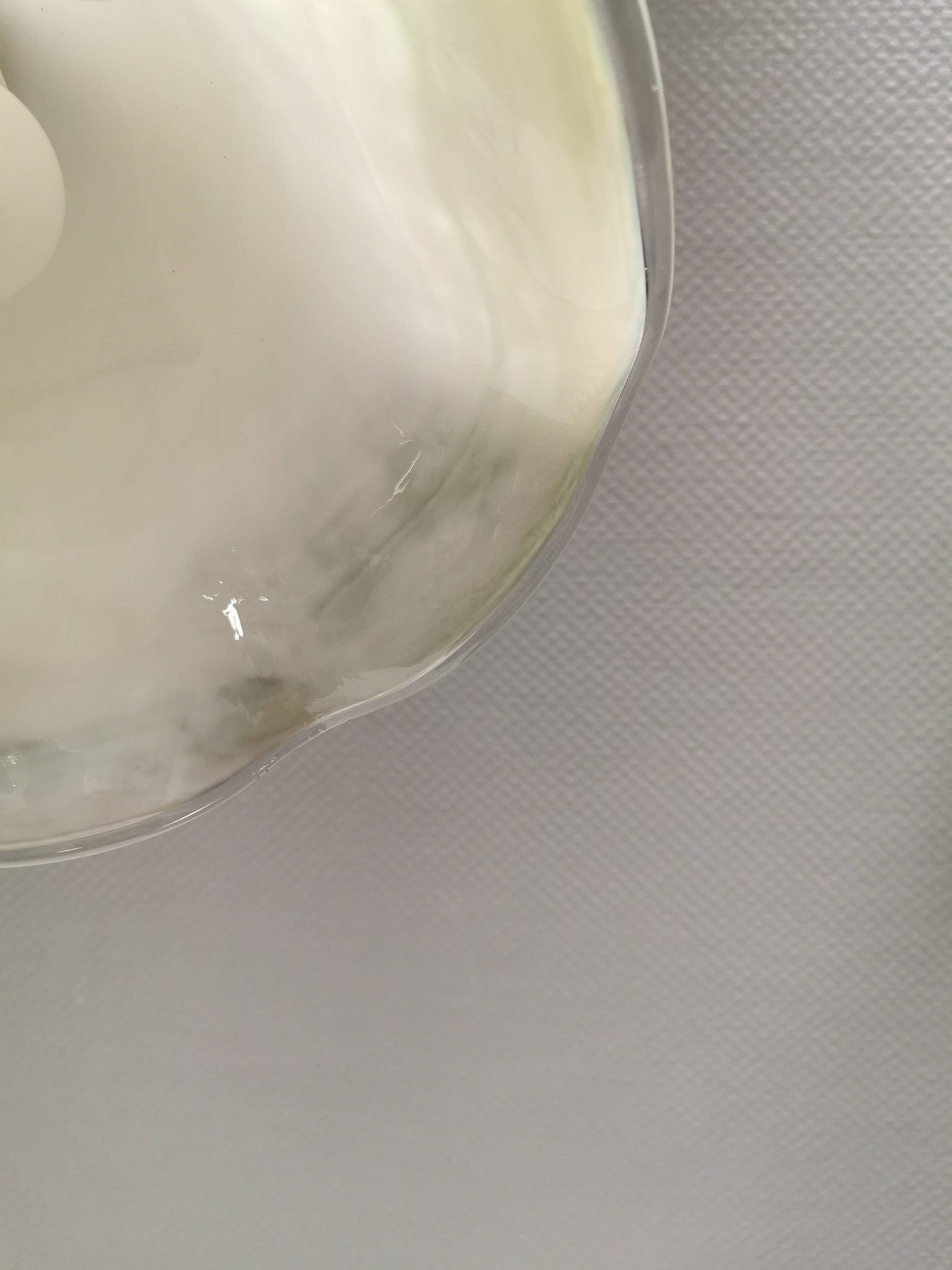 Pendant lamp in multicolored glass. Probably Danish or Swedish from 1970s