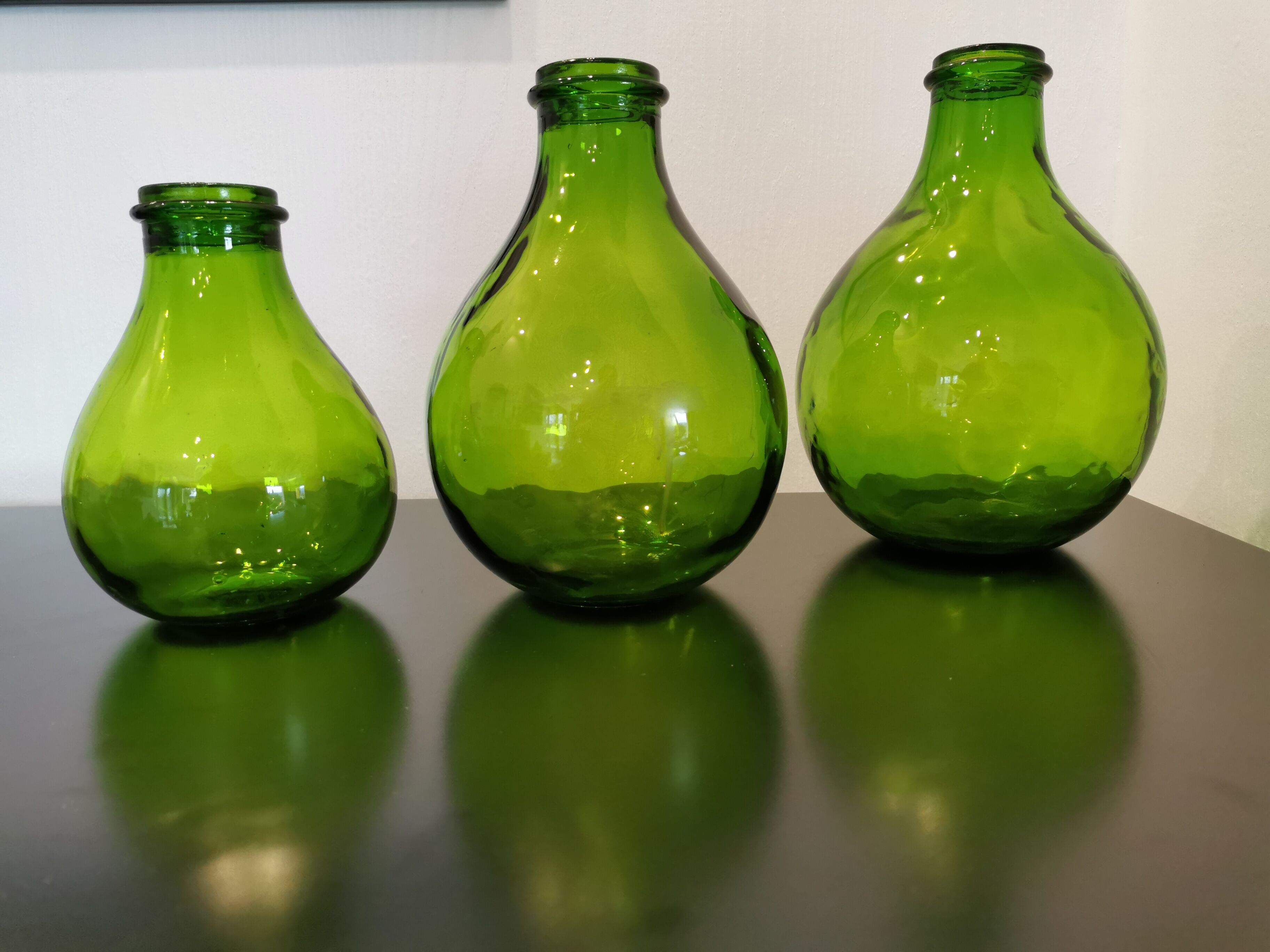 3 pressed glass jars from Italy