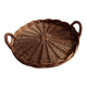 Woven wicker tray with handles