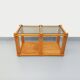 Vintage rectangular coffee table in pine and smoked glass from the 70s and 80s.
