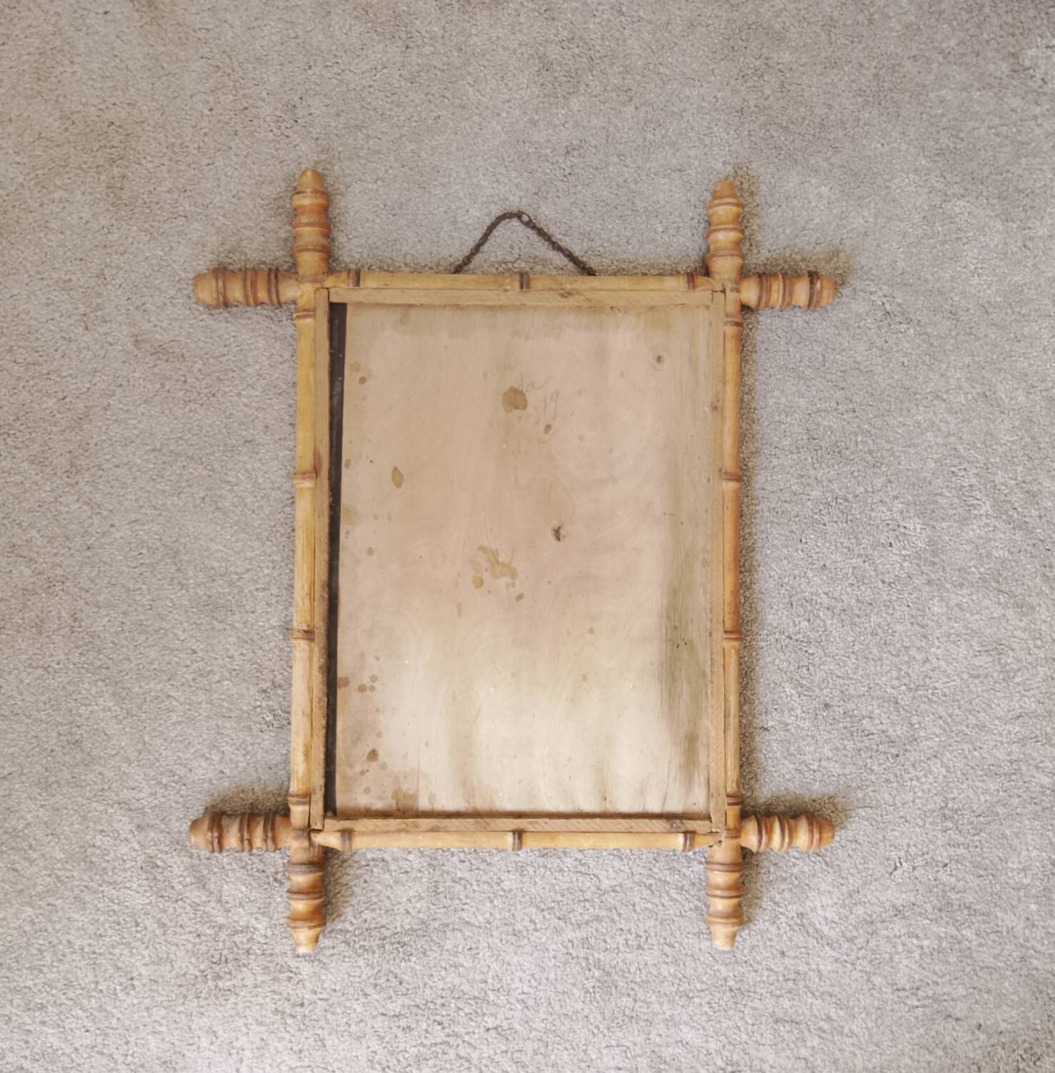 Antique French mirror from the Belle Époque in faux bamboo, 1890/1900.