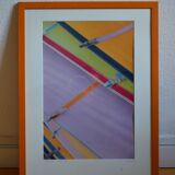 large abstract color photo "windsurfer sails" Vancouver 1985