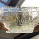 Vintage Flush Mount Square Glass Ceiling Lamp, Sunburst Motif