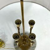 Lampe de table italienne en laiton et marbre du milieu du siècle des années 50