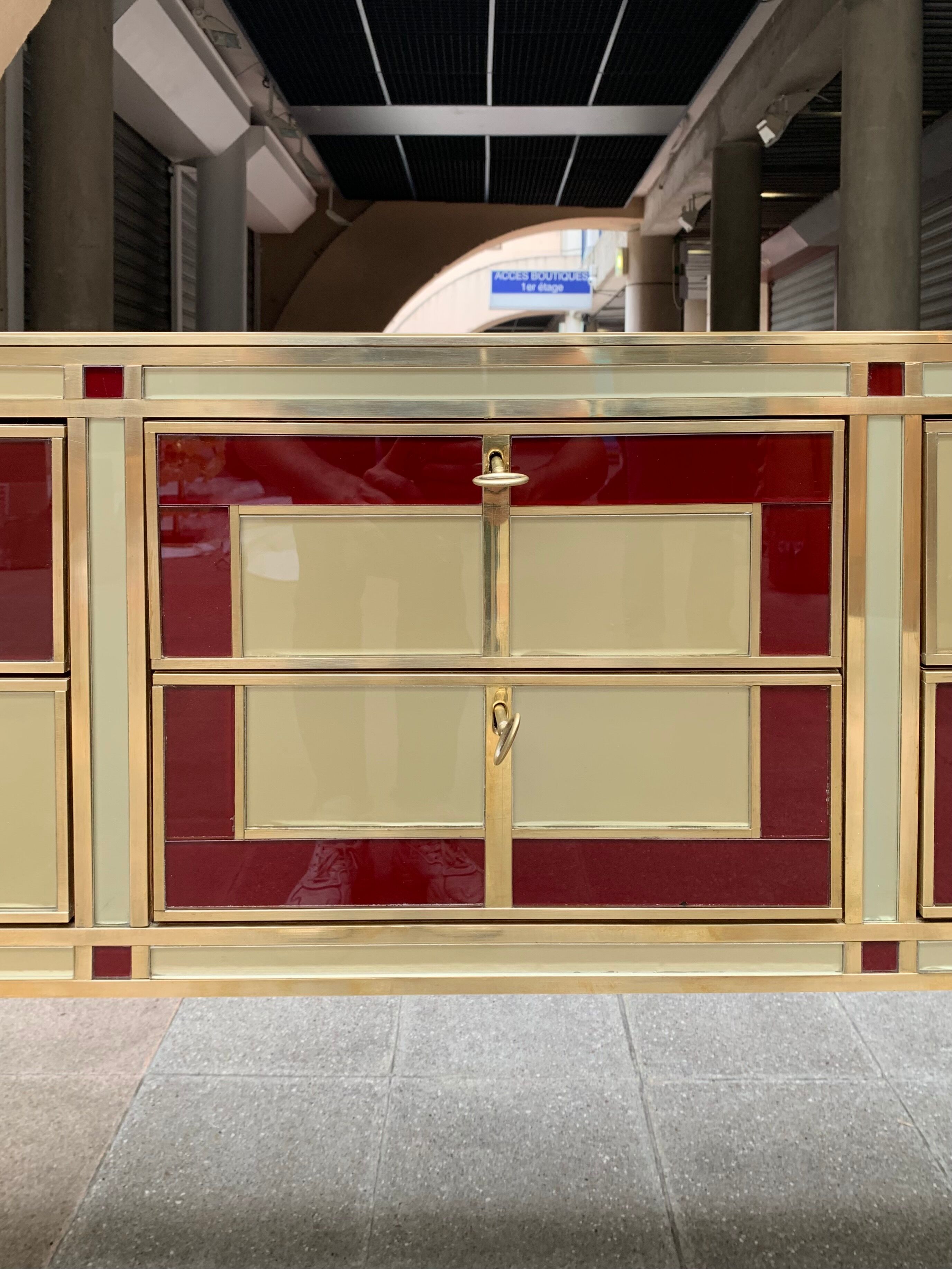 Console/chest of drawers with 6 Murano glass drawers