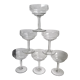 Set of 6 small champagne glasses in crystal engraved 50s