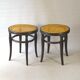 Pair of Thonet stools out of catalogue, circa 1890, new canework