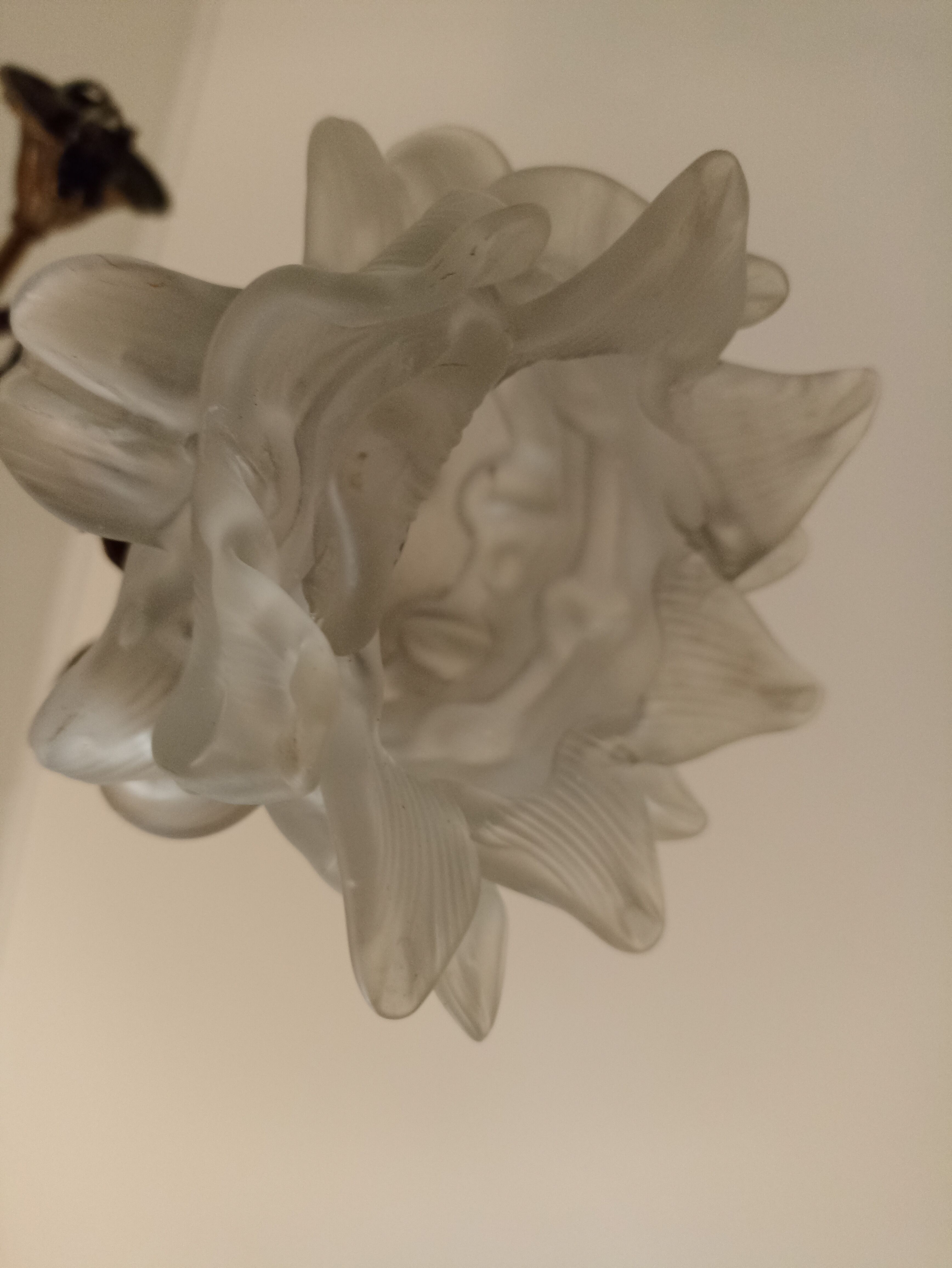 Bronze wall lamp and angel glass paste