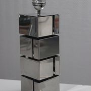 Pied de lampe vintage design "Building" acier chromé, Curtis Jere 1970s