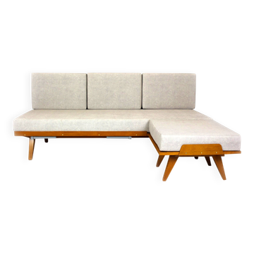 Restored Vintage Modular Corner Sofa Bed with Ottoman, 1960s