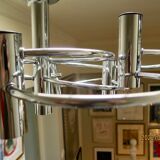 Sciolari chrome metal ceiling light with 8 light sources.