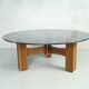 Table basse italienne moderne de bois de rose années 60