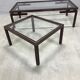 Pierre Vandel metal lacquered stone bass table and glass