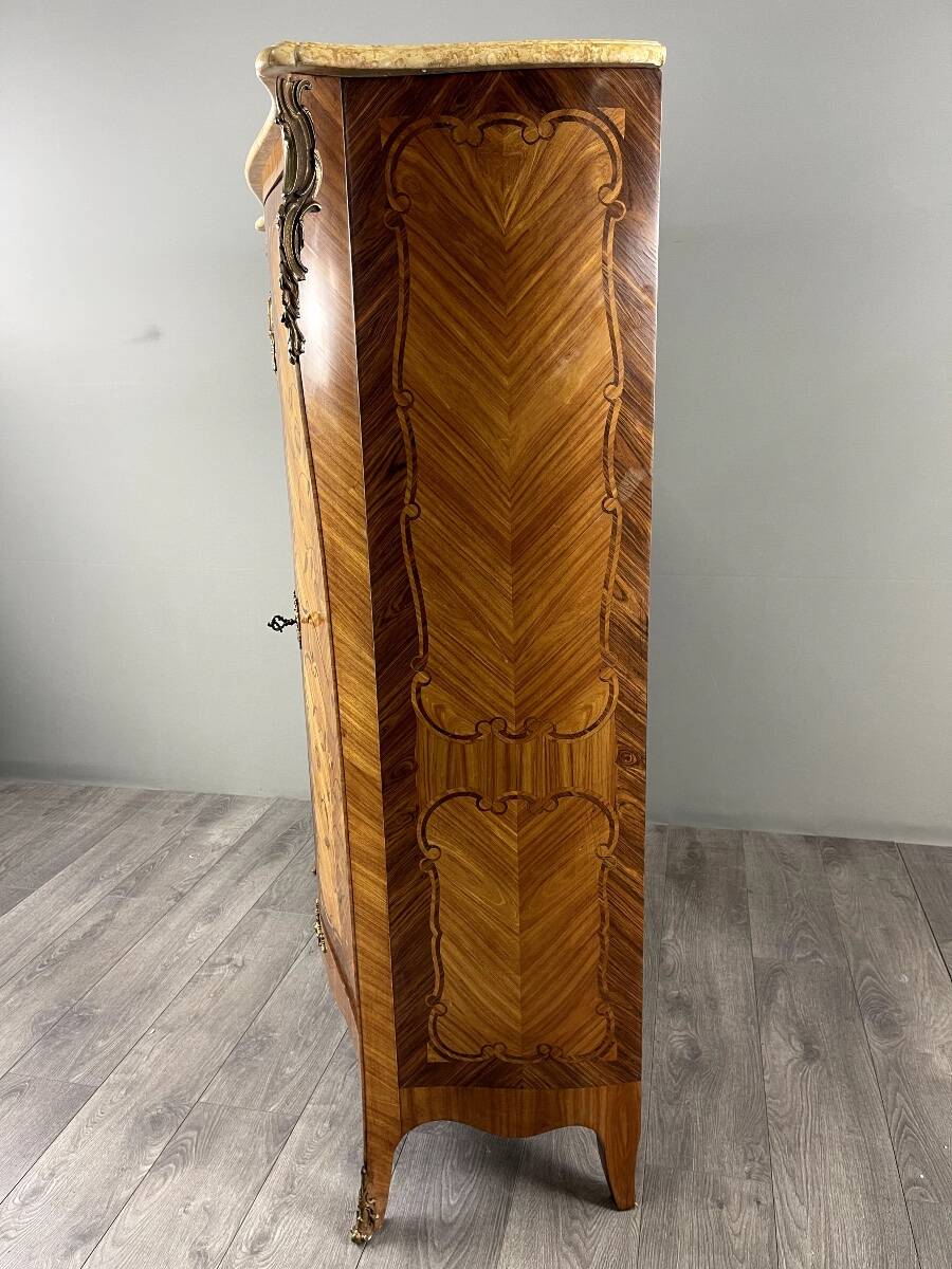 Marquetry wardrobe in Louis XV style, 20th century