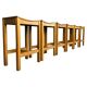 Set of 2 Japandi oak stools by Jonas Lindvall for David Design 1990s