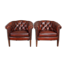 Set of 2 Chesterfield club chairs