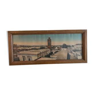 PHOTO CHROMO GRANDE MOSQUEE D'OUDJDA (MOROCCO) IN WOOD FRAME
