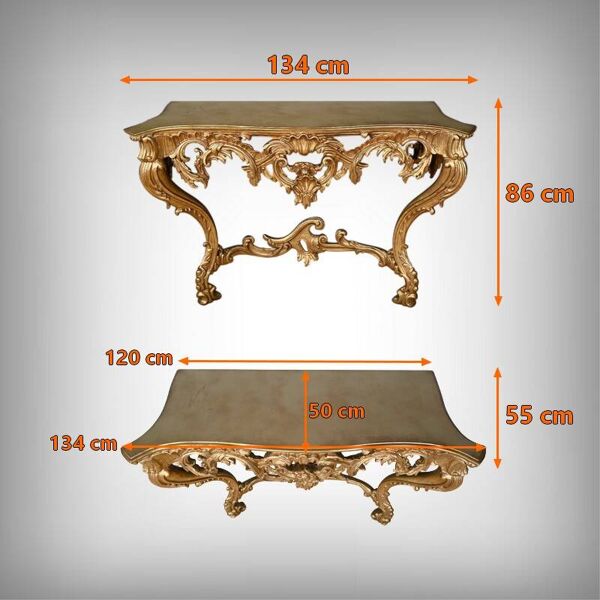 Importante console d’applique en bois doré, style Louis XV – Milieu XXe