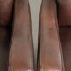 Sturdy set of vintage sheepskin armchairs in a beautiful dark colour