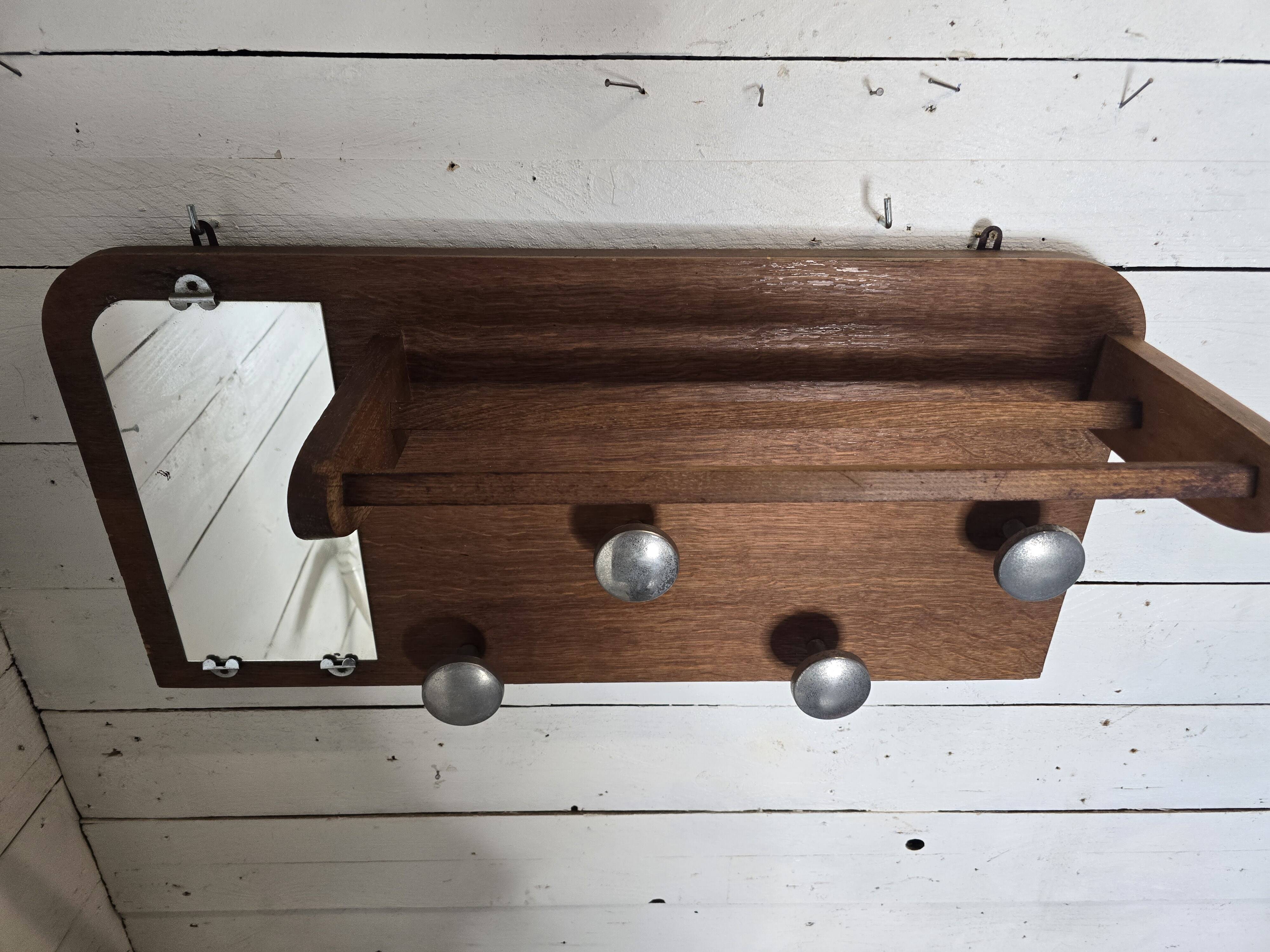Vintage 60s oak coat rack