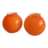 Duo of opaline lampshades