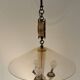 3-light chandelier in Murano glass and gilded brass, 1940.