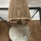 Vintage ball lamp in sandstone and rope lampshade