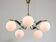 Lustre en laiton et opaline italien de style mid-century moderne, 1960