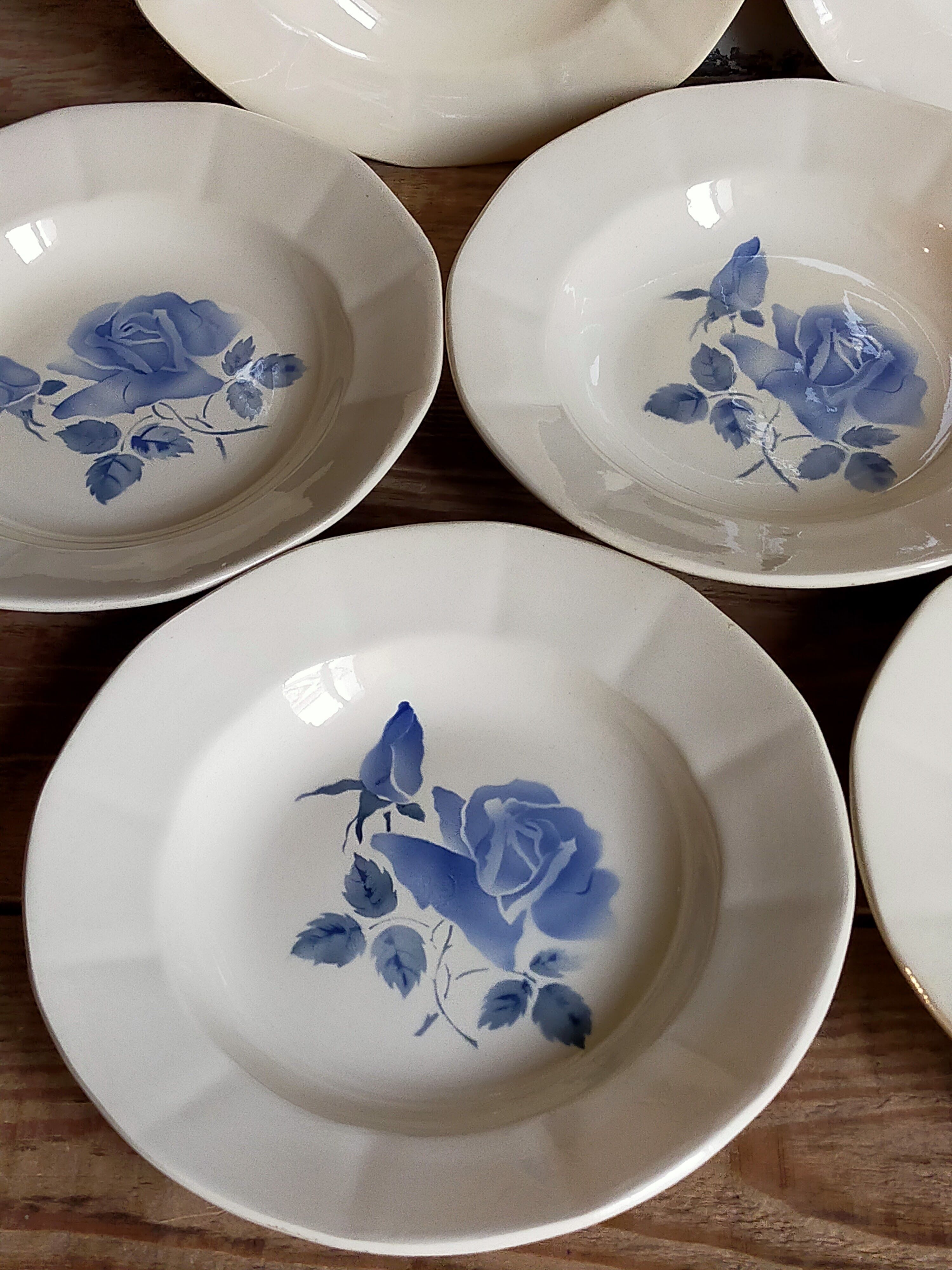 Six earthenware plates of Digoin and Sarreguemines 40s