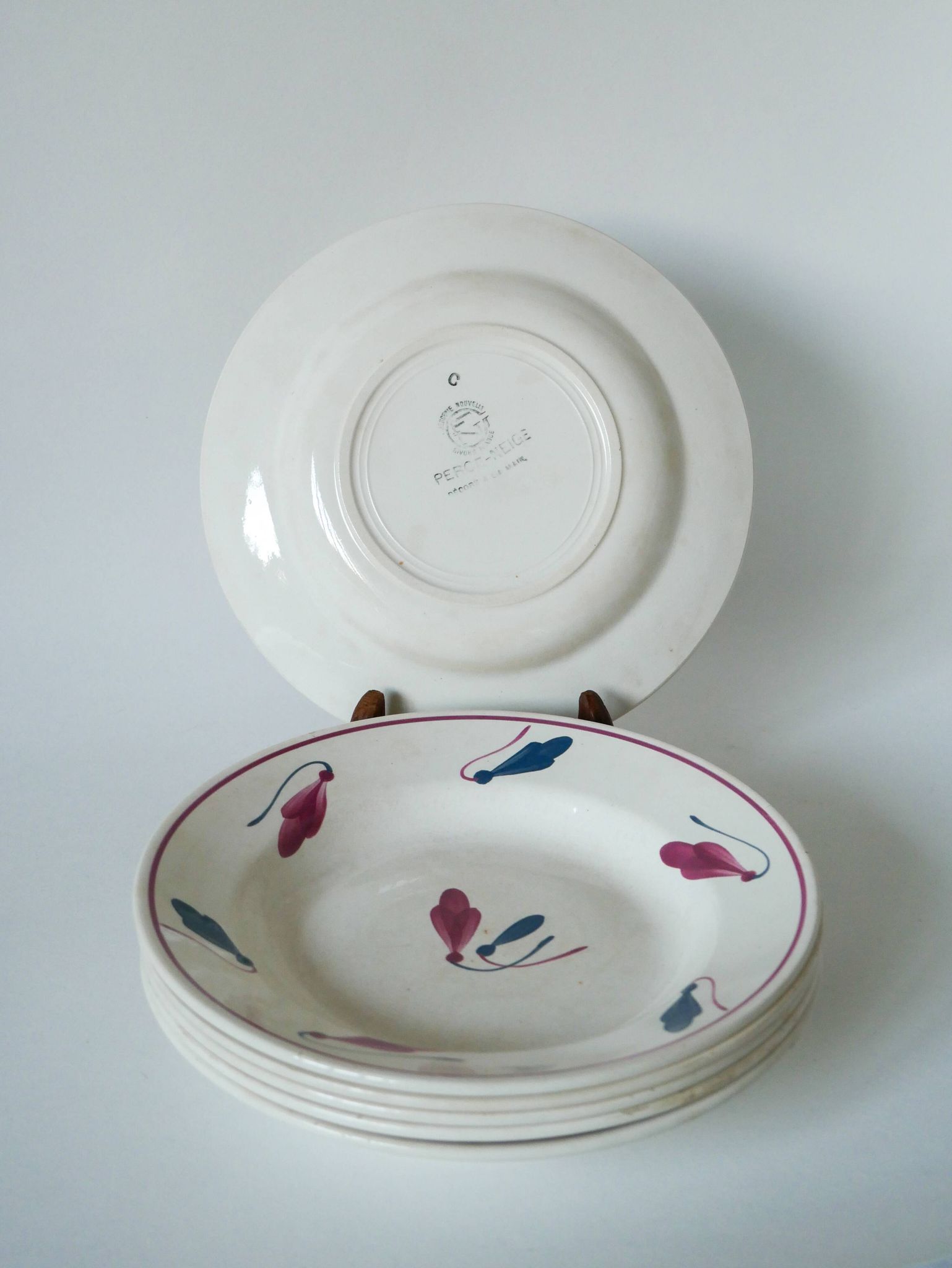 Set of 6 Givors soup plates, Perce-Neige model 1950