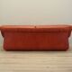 Red leather sofa, Italian design, 1970s, manufacturer: PelleRossi