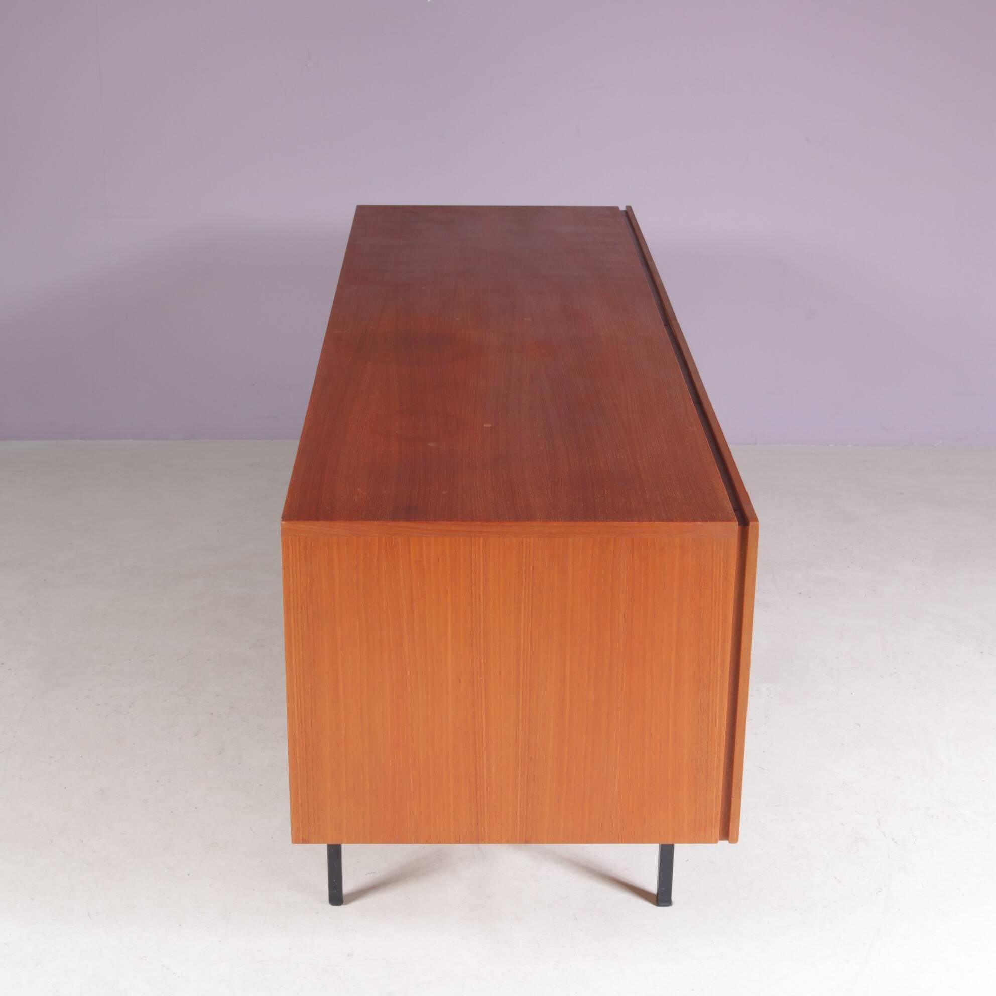 1950s Teak sideboard on black metal base model: B20 by Dieter Wäckerling f