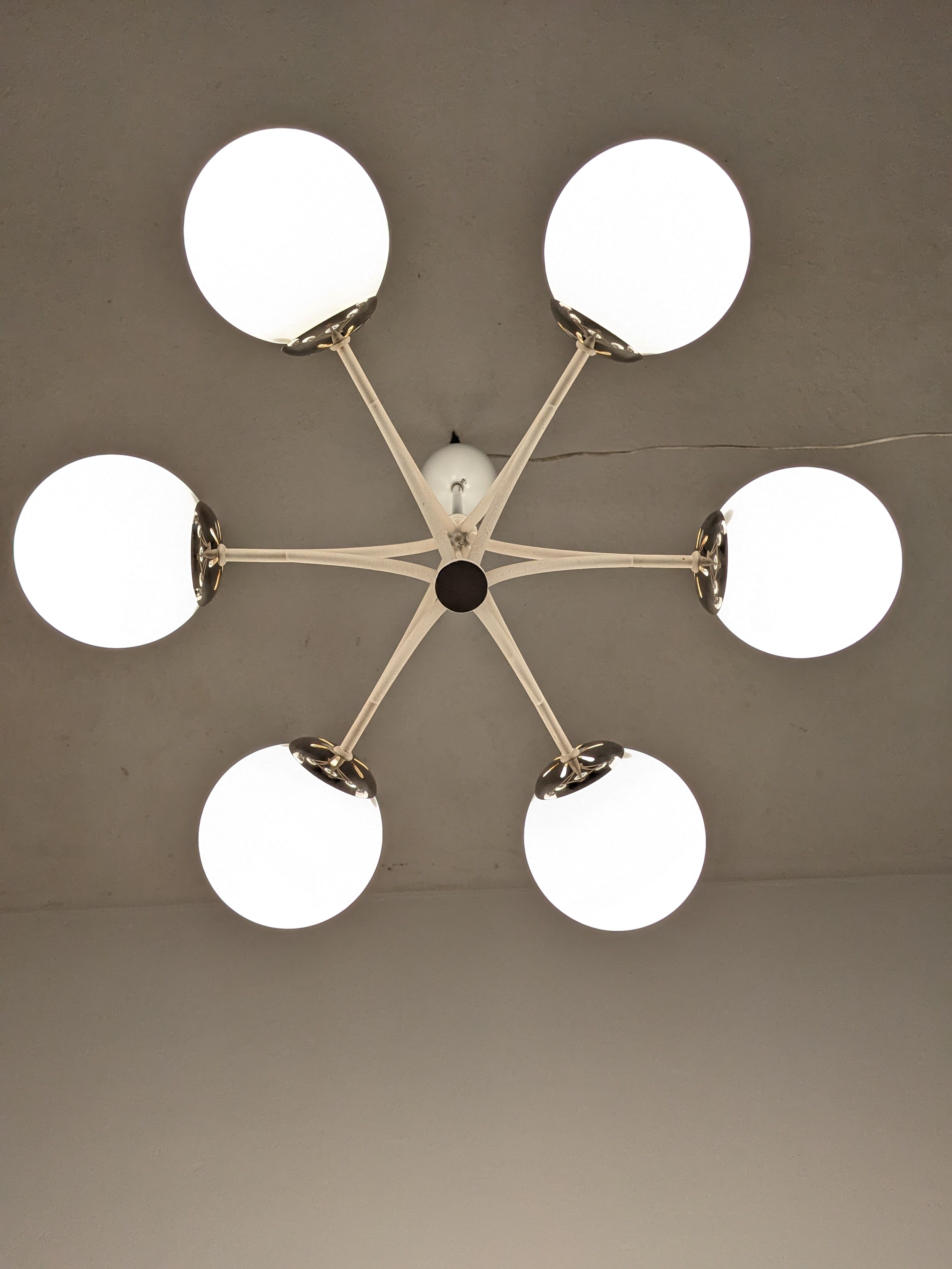 Space age chandelier with 6 lights of the 50s/60s