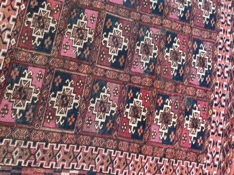 Saddle Tekke Bokhara rug old handmade 64 X 107 CM