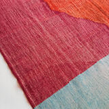 Moroccan Berber Kilim carpet ecru with colorful flats 264x204cm