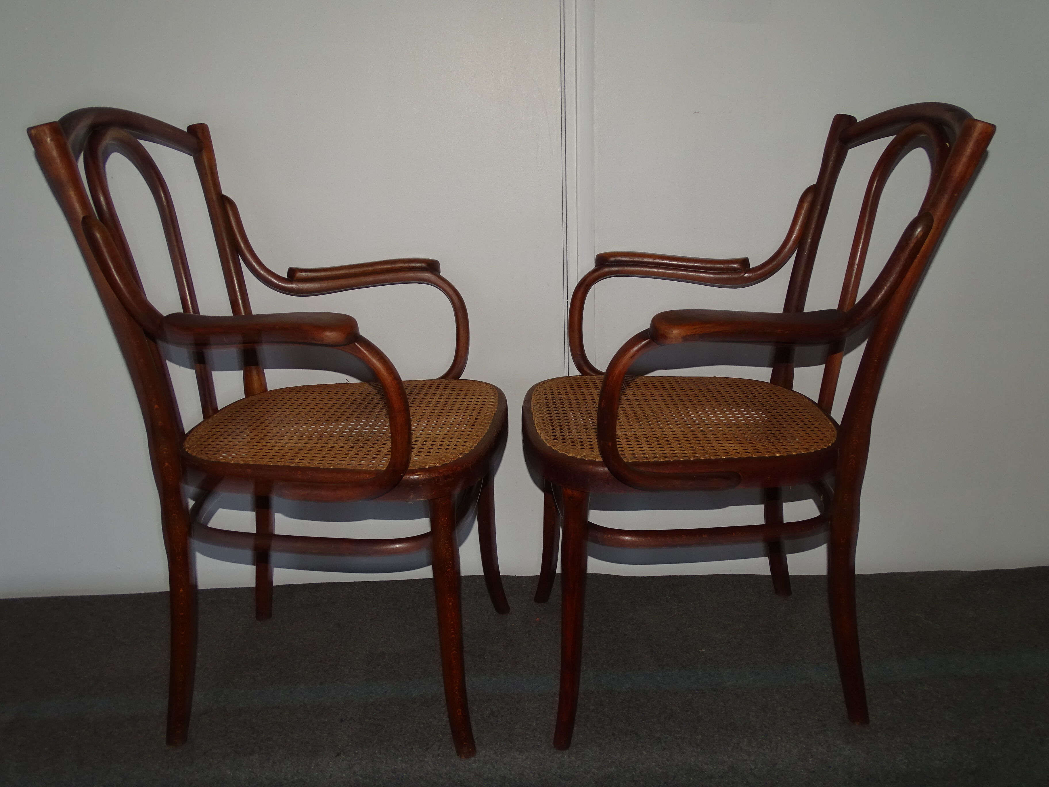 Old pair of Thonet armchairs