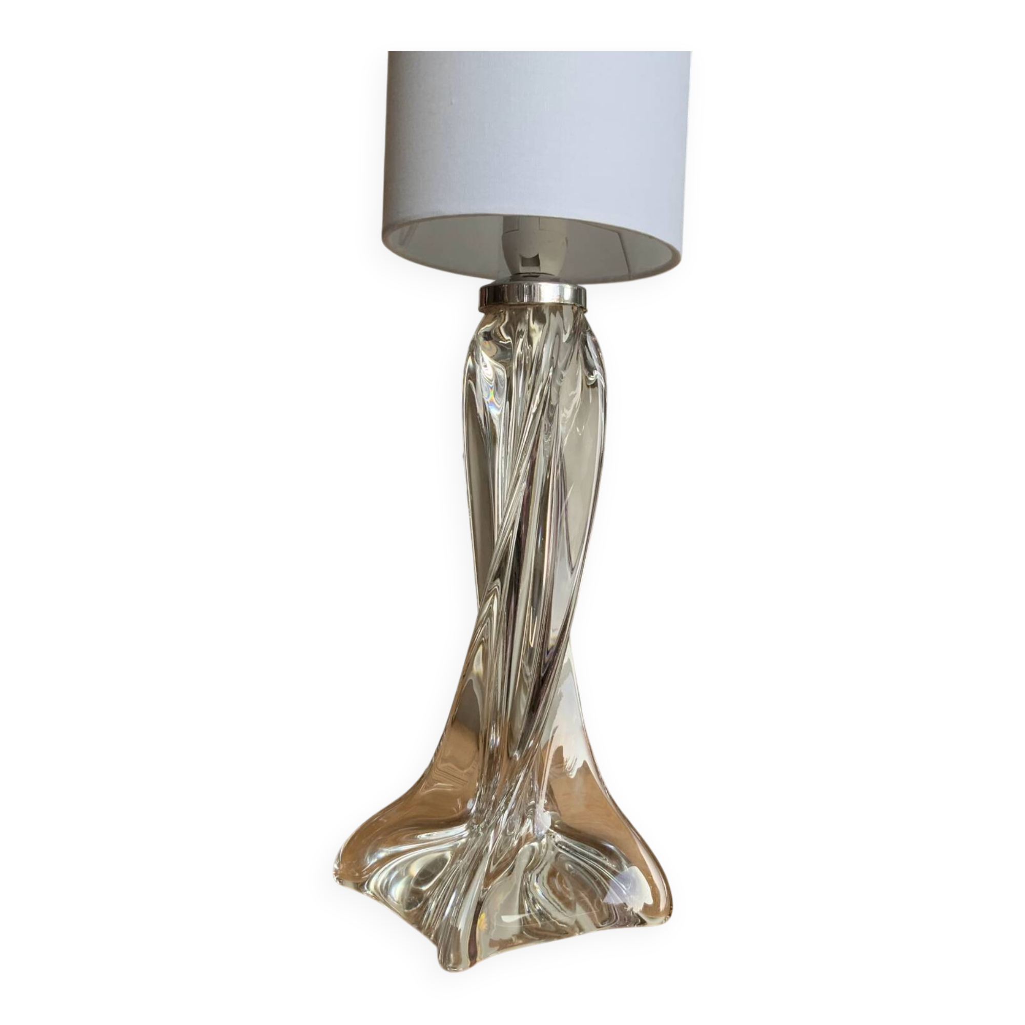 Vintage twisted crystal lamp, 25 cm, newly rewired • Decorative