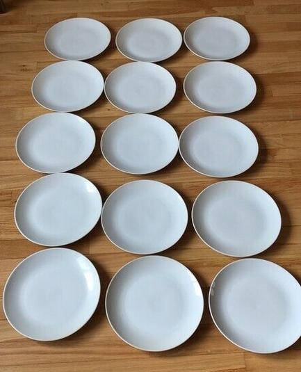 Set of 15 flat plates diameter 24 cm porcelain Scherzer