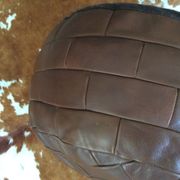 Pouf en cuir patchwork