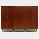 Large vintage mid century modern 6-door wardrobe in teak, 1960s