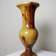 Small vintage hand-turned olive wood vase