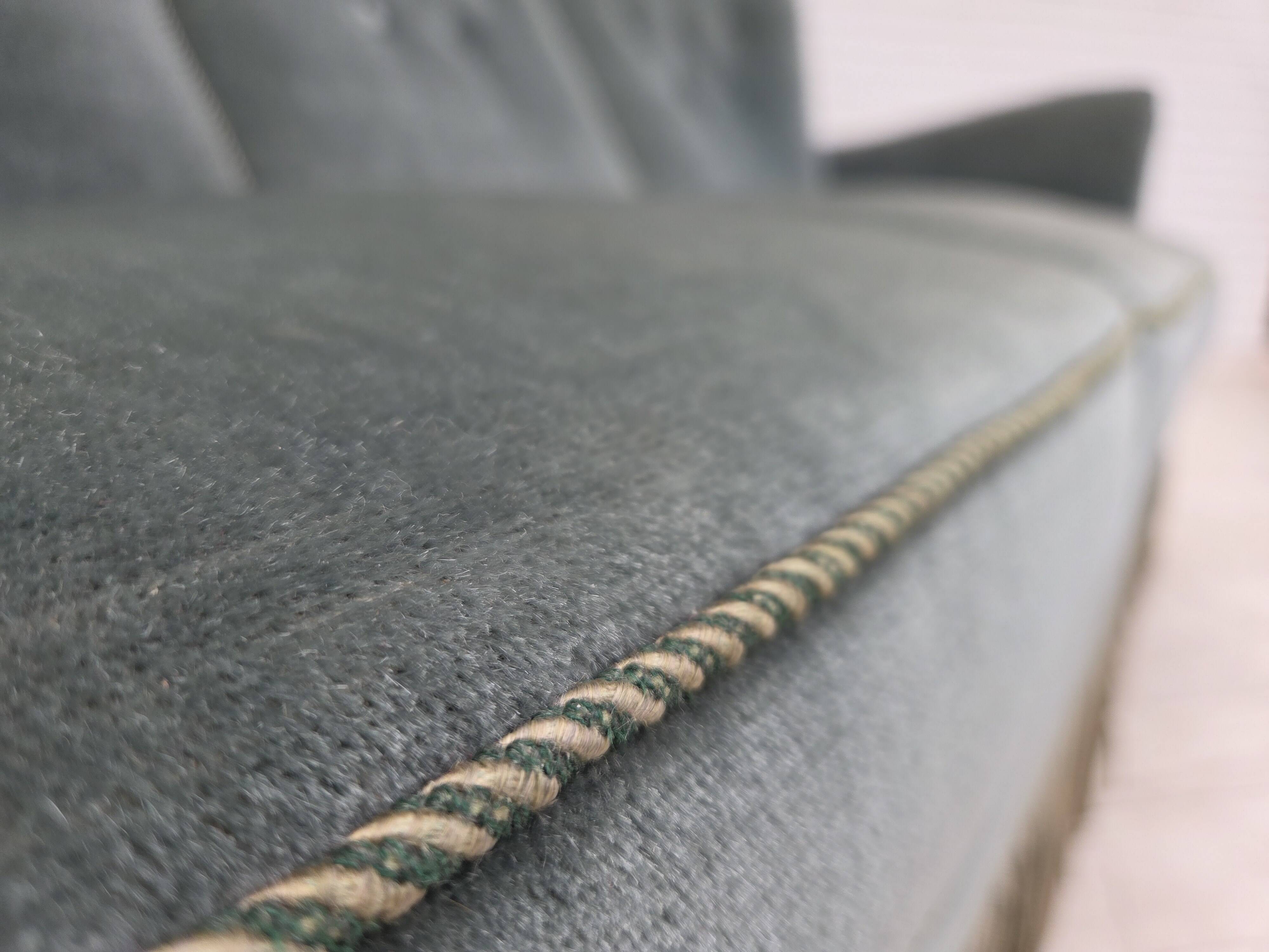 1960s, 3-seater Danish sofa, green furniture velour.