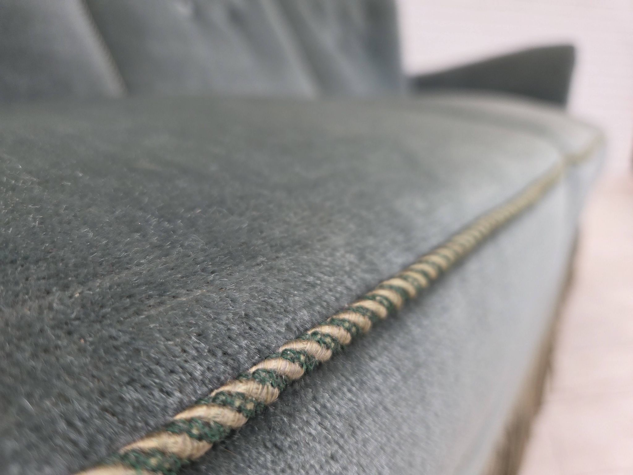 1960s, 3-seater Danish sofa, green furniture velour.