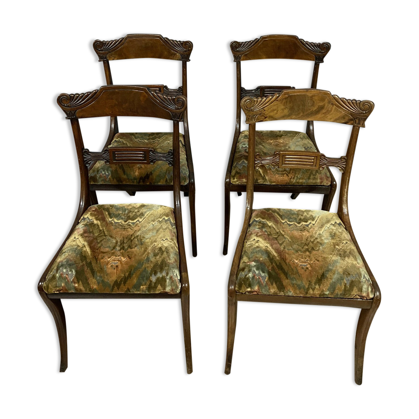 Series of 4 Empire period mahogany chairs around 1810
